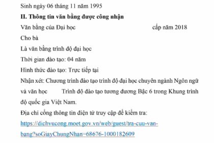 quy trình công nhận bằng đại học quốc tế